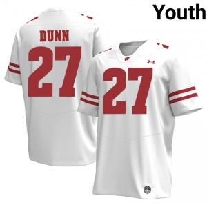 Wisconsin Badgers Raphael Dunn #27 White Jersey | Premium Stitched Player Football Youth Apparel 48141520