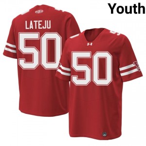#50 Sam Lateju UW Badgers Red 1980 Throwback Jersey | Iconic Swen Youth NCAA Football Gear 43500317