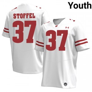 Wisconsin Badgers Treve Stoffel #37 White Jersey | Fresh Stitched University Football Youth Apparel 74408165