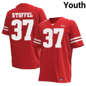 Treve Stoffel #37 UW Badgers Jersey | Alumni Red High School Football Youth Embroidery 86558611