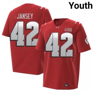Red Tyler Jansey #42 Wisconsin 2026 Jersey | Youth Player Football Essential Embroidery 87419732