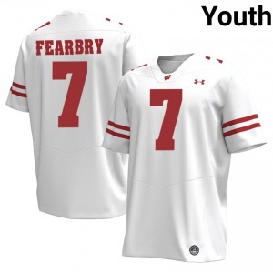 Wisconsin Badgers Tyreese Fearbry #7 White Jersey | Fresh Stitched University Football Youth Apparel 99775130