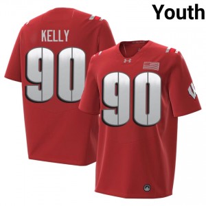 Red Will Kelly #90 UW 2026 Jersey | Youth Player Football Essential Embroidery 48697293
