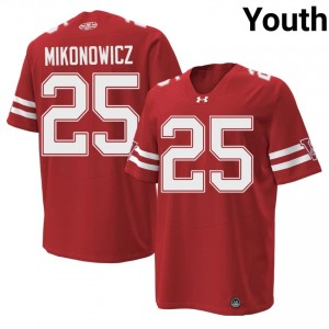 #25 Will Mikonowicz UW Badgers Red 1980 Throwback Jersey | Iconic Swen Youth NCAA Football Gear 16547072