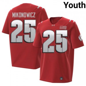 Red Will Mikonowicz #25 UW 2026 Jersey | Youth Player Football Essential Embroidery 62861300