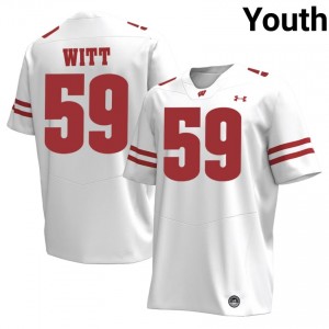 UW Aaron Witt #59 White Jersey | Exclusive Stitched NCAA Football Youth Apparel 20246087