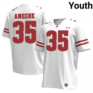 Wisconsin Badgers Alan Ameche #35 White Jersey | Exclusive Stitched NCAA Football Youth Apparel 78007172