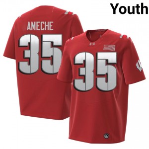 Red Alan Ameche #35 Wisconsin Badgers 2026 Jersey | Youth High School Football Classic Embroidery 24546253