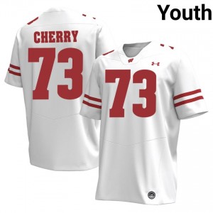 Wisconsin Blake Cherry #73 White Jersey | Premium Stitched Player Football Youth Apparel 37996851