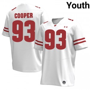 Wisconsin DeNigel Cooper #93 White Jersey | Exclusive Stitched NCAA Football Youth Apparel 13440214