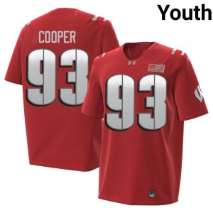 Red DeNigel Cooper #93 Wisconsin Badgers 2026 Jersey | Youth High School Football Classic Embroidery 49453623