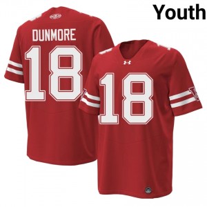#18 Donovan Dunmore Wisconsin Badgers Red 1980 Throwback Jersey | Pro Cut Swen Youth Player Football Gear 54853869