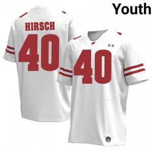 Badgers Elroy Hirsch #40 White Jersey | Durable Stitched College Football Youth Apparel 79141294