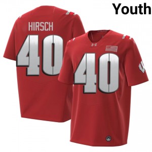 Red Elroy Hirsch #40 UW Badgers 2026 Jersey | Youth Player Football Essential Embroidery 40249469