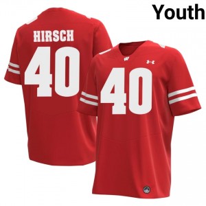 Elroy Hirsch #40 Wisconsin Jersey | Moisture Wicking Red University Football Youth Embroidery 30713657