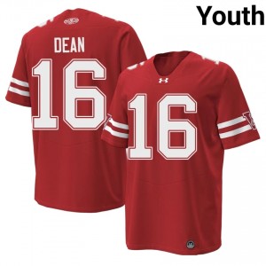 #16 Grant Dean UW Red 1980 Throwback Jersey | Authentic Swen Youth High School Football Gear 48045088