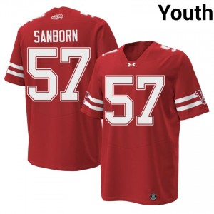 #57 Jack Sanborn UW Badgers Red 1980 Throwback Jersey | Iconic Swen Youth NCAA Football Gear 79536419