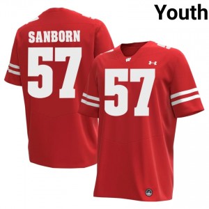 Jack Sanborn #57 UW Badgers Jersey | Moisture Wicking Red University Football Youth Embroidery 79455676