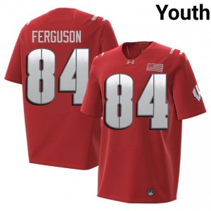 Red Jake Ferguson #84 UW Badgers 2026 Jersey | Youth High School Football Classic Embroidery 99396034