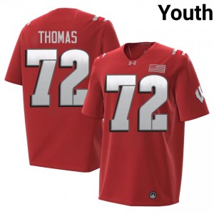 Red Joe Thomas #72 UW Badgers 2026 Jersey | Youth College Football Top-Tier Embroidery 84103695