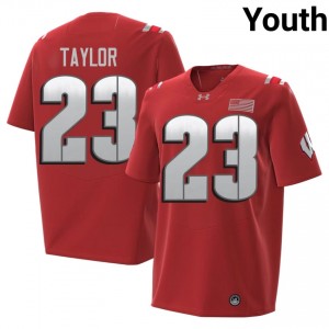 Red Jonathan Taylor #23 Wisconsin Badgers 2026 Jersey | Youth College Football Top-Tier Embroidery 61940942