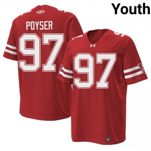 #97 Junior Poyser Wisconsin Badgers Red 1980 Throwback Jersey | Authentic Swen Youth High School Football Gear 36818996