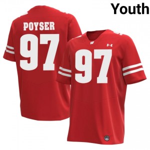 Junior Poyser #97 Wisconsin Jersey | Gameday Red NCAA Football Youth Embroidery 21661406