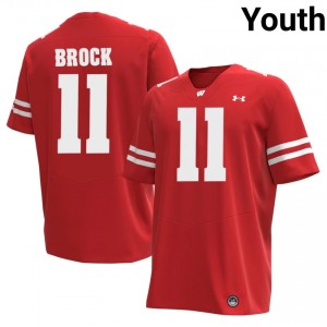 Kash Brock #11 Wisconsin Badgers Jersey | Moisture Wicking Red University Football Youth Embroidery 68434952