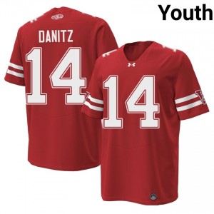 #14 Liam Danitz UW Badgers Red 1980 Throwback Jersey | Pro Cut Swen Youth Player Football Gear 80942159