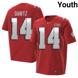 Red Liam Danitz #14 UW 2026 Jersey | Youth High School Football Classic Embroidery 99952812