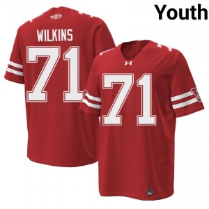 #71 PJ Wilkins UW Badgers Red 1980 Throwback Jersey | Licensed Swen Youth University Football Gear 62814366