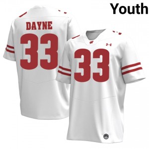 Wisconsin Badgers Ron Dayne #33 White Jersey | Premium Stitched Player Football Youth Apparel 58267076