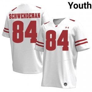 UW Badgers Ryan Schwendeman #84 White Jersey | Exclusive Stitched NCAA Football Youth Apparel 39271319