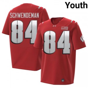 Red Ryan Schwendeman #84 UW Badgers 2026 Jersey | Youth High School Football Classic Embroidery 40143695