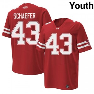 #43 Taylor Schaefer Wisconsin Red 1980 Throwback Jersey | Authentic Swen Youth High School Football Gear 20317727