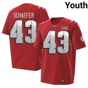 Red Taylor Schaefer #43 Badgers 2026 Jersey | Youth University Football Limited Embroidery 59988683