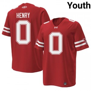 #0 Tyrell Henry UW Badgers Red 1980 Throwback Jersey | Pro Cut Swen Youth Player Football Gear 25006777