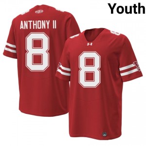 #8 Vinny Anthony II UW Badgers Red 1980 Throwback Jersey | Pro Cut Swen Youth Player Football Gear 44071120