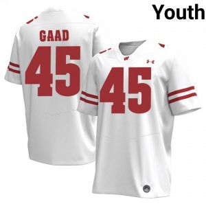 Wisconsin Badgers Yahya Gaad #45 White Jersey | Fresh Stitched University Football Youth Apparel 43336394