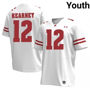 UW Zion Kearney #12 White Jersey | Fresh Stitched University Football Youth Apparel 11040449