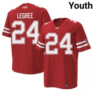 #24 Zion Legree UW Badgers Red 1980 Throwback Jersey | Authentic Swen Youth High School Football Gear 81596623